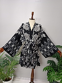 Pamuk Viskon Kumaştan Özel Tasarım Kimono.
