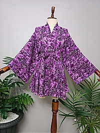 Muss Krep Kumaştan Tasarım Kısa Kimono