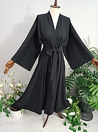 Abaya Medine İpeğinden Siyah Renk.