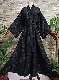 Tüvit Kumaştan Mevsimlik Uzun Pardösü.