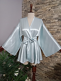 Kısa Kimono Floş Saten Kumaştan Kiloş Kesim Özel Tasarım.