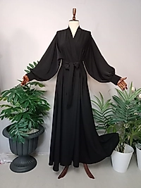 Abaya Zara Krep Kumaştan Balon Kol Özel Tasarım.