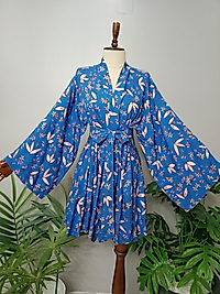 Pamuk Viskon Kumaştan Özel Tasarım Kimono.