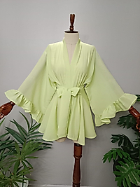 Organze Şifon Kumaştan Özel Tasarım Kimono.